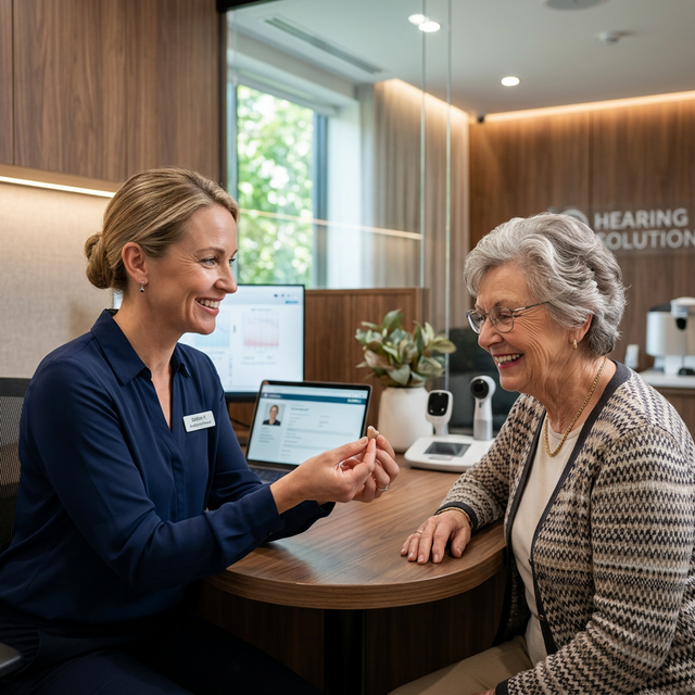 Audioprothésiste en consultation premium